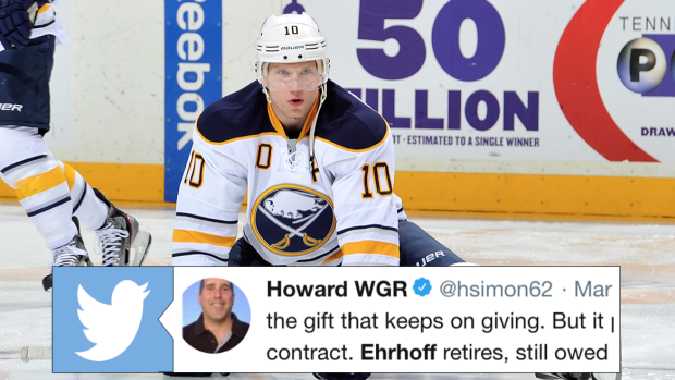 Christian Ehrhoff retired and the Buffalo Sabres still owe him a ton of ...