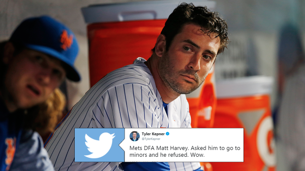 Twitter reacts to Matt Harvey refusing minor league assignment