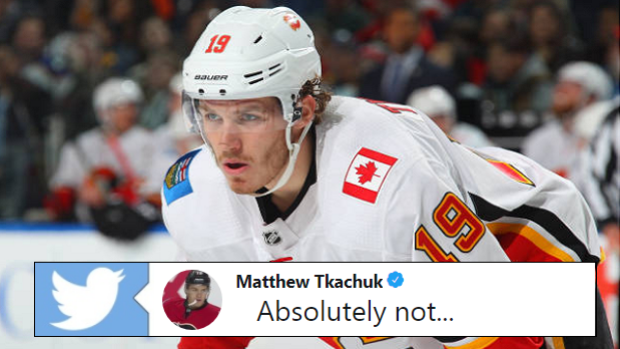 Matthew Tkachuk roasted himself with a hilarious joke involving his ...