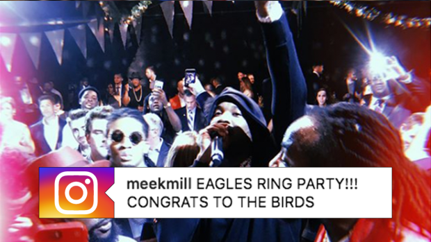 Meek Mill Rocks Eagles Super Bowl Ring Party