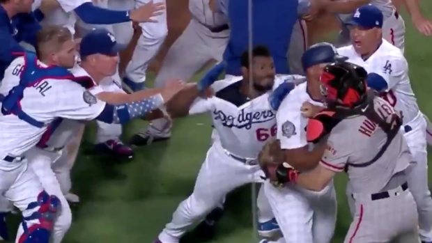 Dodgers Rookie Yasiel Puig Hit In The Face, Brawl Follows