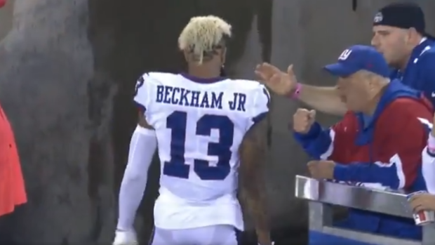 Frustrated Odell Beckham Jr. slams down his helmet, punches a cooler,  throws off his cleats late in loss to Steelers 