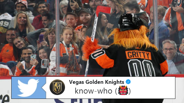 The Golden Knights roasted Gritty on Twitter after