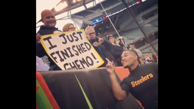 James Conner meets Steelers fan with rare sarcoma  This is incredible 