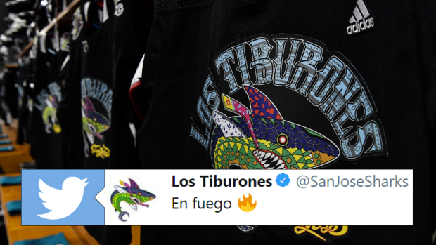 San Jose Sharks on X: Take a look 🔙 at our Los Tiburones jerseys