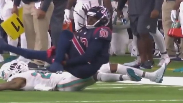 Texans receiver DeAndre Hopkins makes getting both of his feet inbounds an  art form