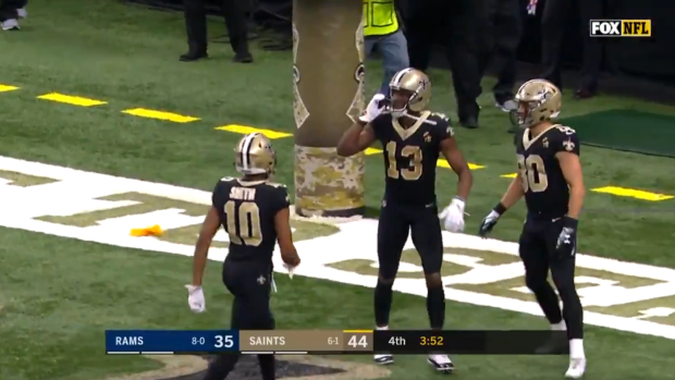 Michael Thomas dials up celebration to Saints' past after