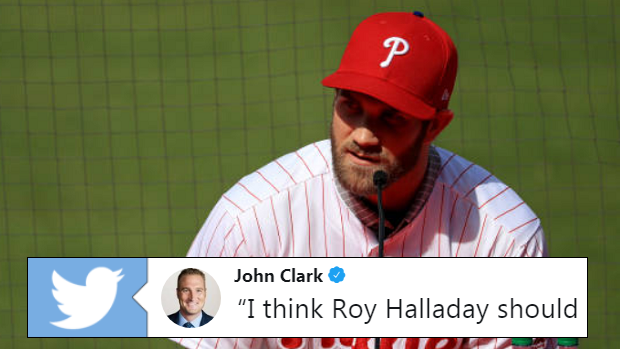 Phillies' Bryce Harper changing from No. 34 to No. 3 to honor late Roy  Halladay