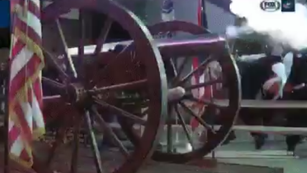 The infamous cannon of the Columbus Blue Jackets, that fires off after the  home team scores a goal.