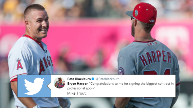 Mike Trout and Bryce Harper Exchanged Compliments on an