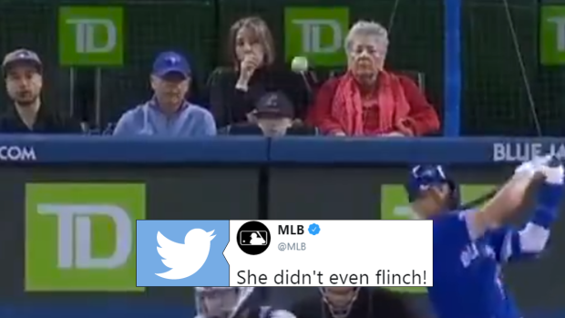 This Mlb Fan S Reaction To A Foul Ball Coming Straight At Her Face