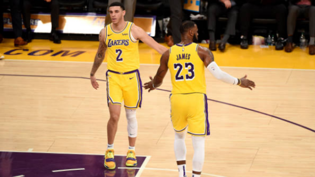 LeBron James and Lonzo Ball