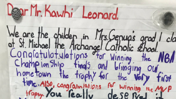 kawhi leonard letter