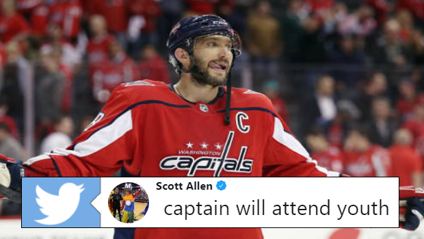 Washington Capitals captain Alex Ovechkin.