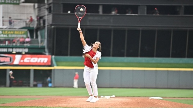 From an impromptu photo call to a ceremonial first pitch, Monica