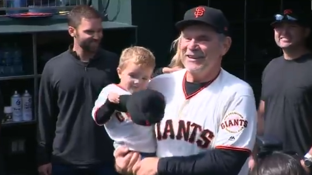 Bruce Bochy's grandson steals Giants' pregame show