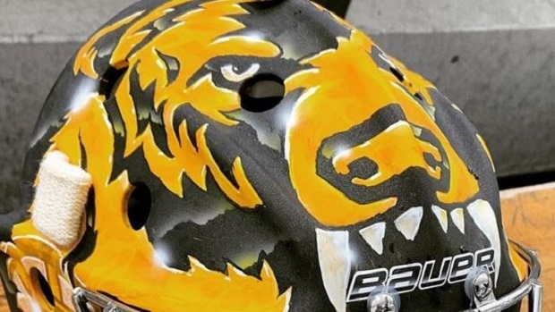 Maxime Lagace Bruins mask