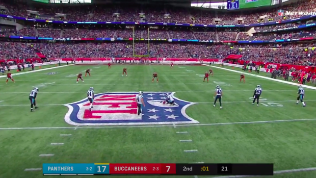 Watch: Panthers attempt rare fair catch kick against Bucs in London