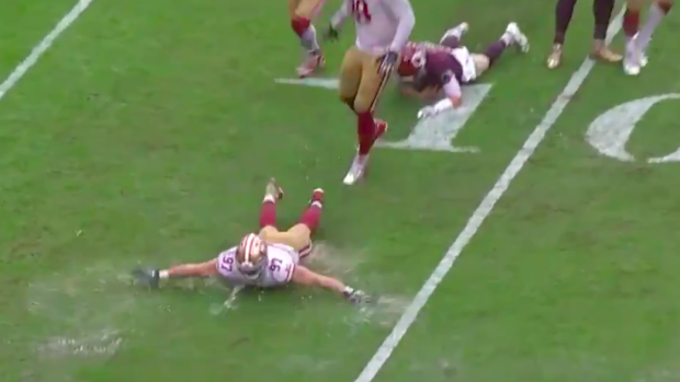 Super Bowl field turned into a giant slip and slide