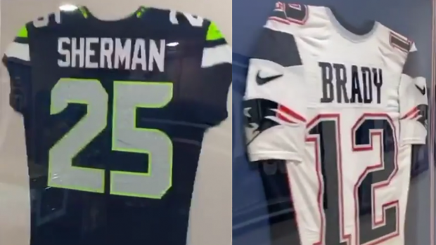 Richard Sherman jersey, Tom Brady jersey