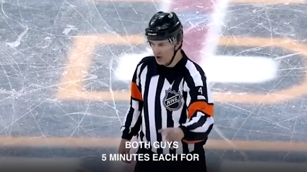 Dramatic NHL referee Wes McCauley.