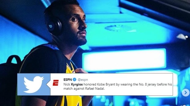 Nick Kyrgios wears Kobe Bryant jersey for warm up against Rafael Nadal -  ESPN