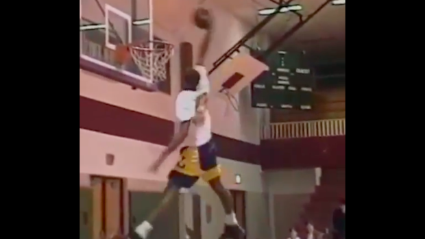 Watch 17-year-old Kobe Bryant throw down a monster between-the-legs dunk