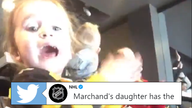 Brad Marchand's daughter celebrating a Bruins goal could ...