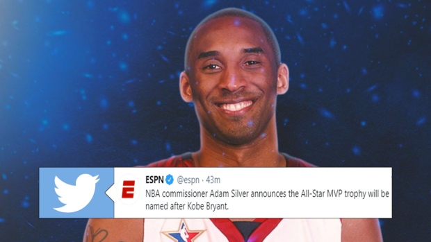 NBA renames All-Star MVP trophy after Kobe Bryant