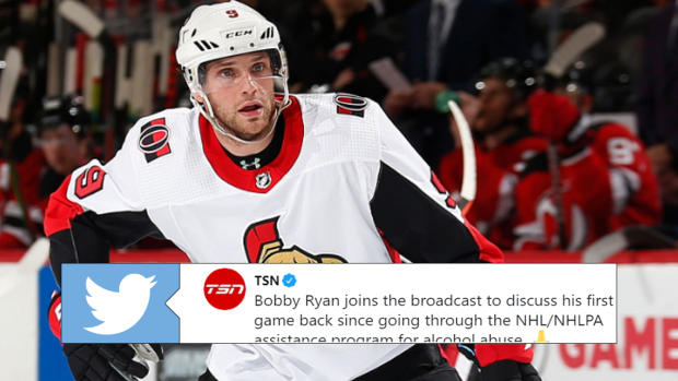 Senators' Bobby Ryan enters NHL/NHLPA player assistance program