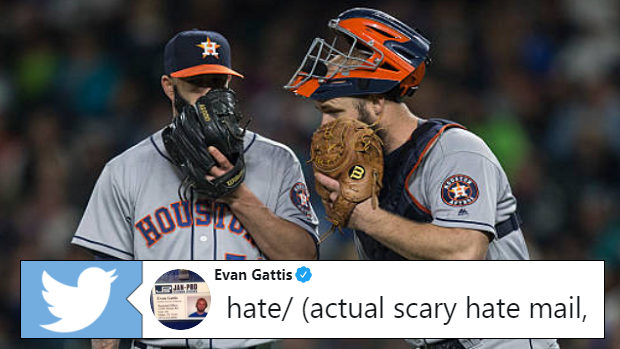 Houston Astros 2017 World Series Champ Evan Gattis Takes Shot at Mike Fiers  With Twitter Photo