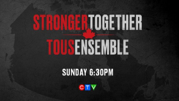 STRONGER TOGETHER featuring Canadian celebrities will be live this Sunday night.