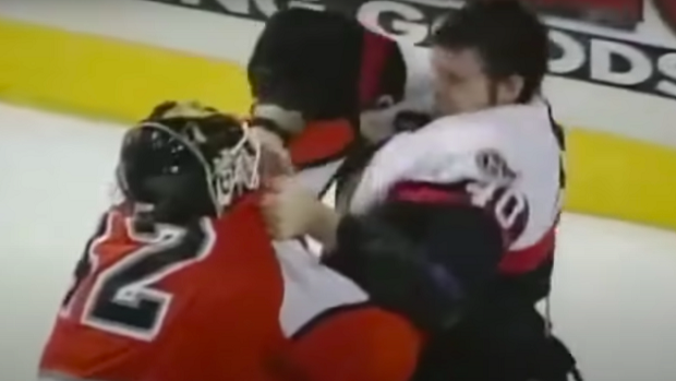 Most one sided hockey fights stars
