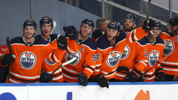 Edmonton Oilers bench