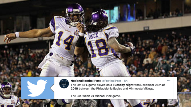 This is not the first time the NFL has had Tuesday Night Football
