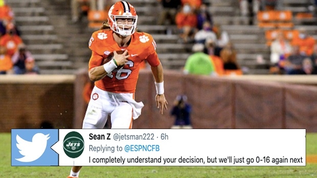 Trevor Lawrence didn't shut down the idea of returning to Clemson