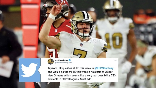 Saints QB/TE/WR/FB Taysom Hill clarifies his fantasy football position