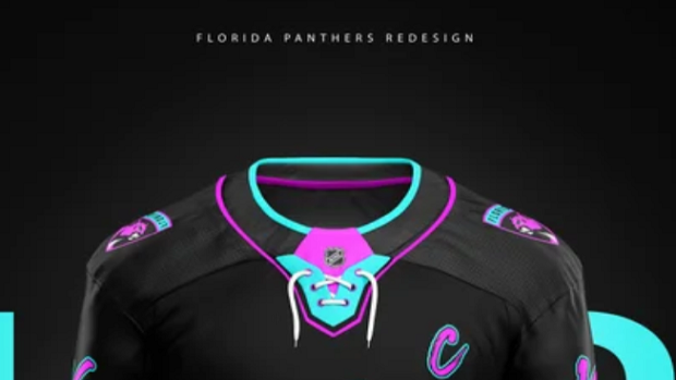 New XL 56 Florida Panthers Miami Vice Fan Concept Third Reverse