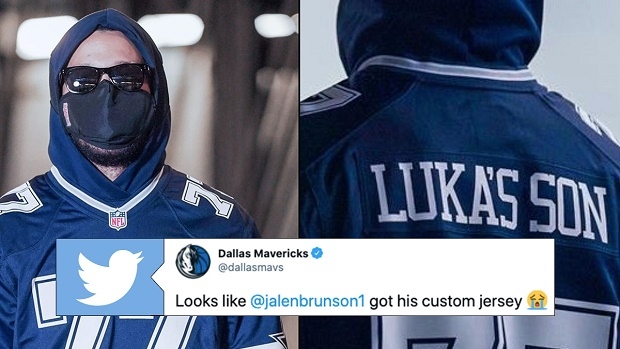 Brunson pays off bet to Doncic with funny customized Cowboys