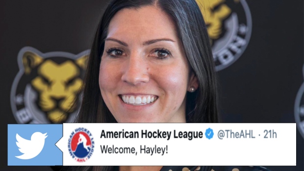 The AHL has hired Hayley Moore as VP of hockey operations