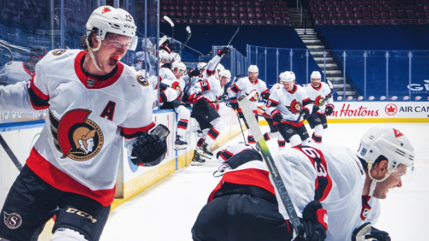 Ottawa Senators players celebrate