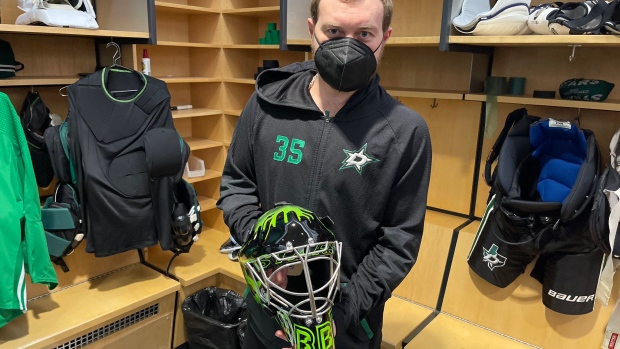 Anton Khudobin Reveals His New Mask To Wear With The Stars Blackout Jerseys Article Bardown