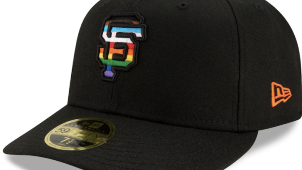 The San Francisco Giants to support Pride Month on their caps and