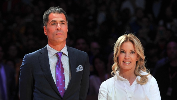 Rob Pelinka and Jeanie Buss