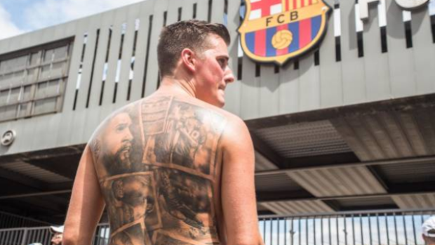 Lionel Messi fan shows off his tattoo