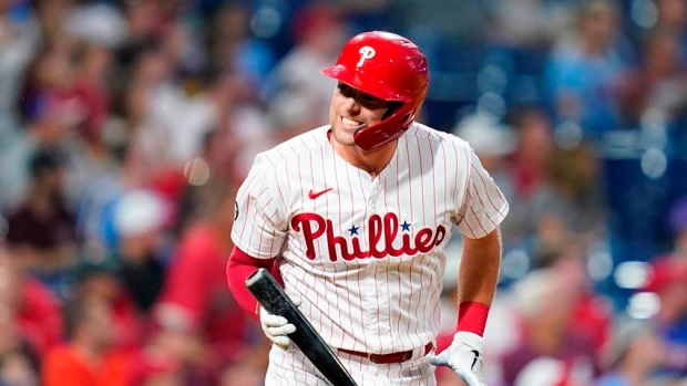 Rhys Hoskins left off Phillies' NLCS roster vs. D-backs as slugger  continues knee injury rehab 