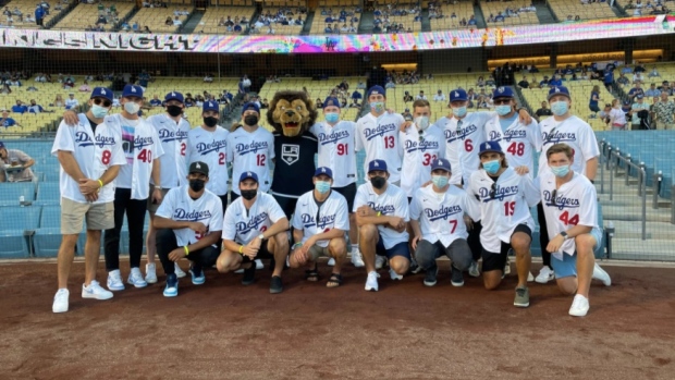 The Dodgers celebrated LA Kings night and it looked like a hoot