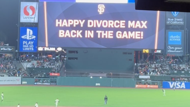 Fan Celebrates Divorce On The Jumbotron At San Francisco Giants Game