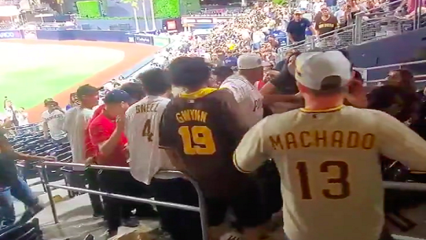 Padres fans fight in the stands