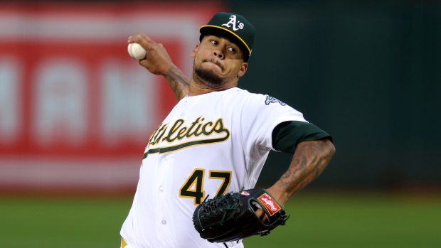 A's Montas showing positive signs, will make his next scheduled start